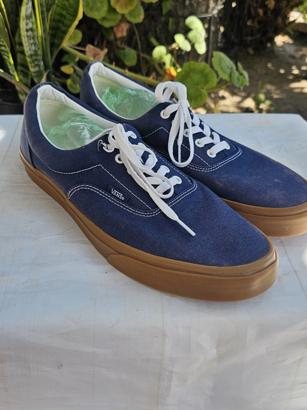 Vans Men's Navy Canvas Sneakers with Gum Outsole